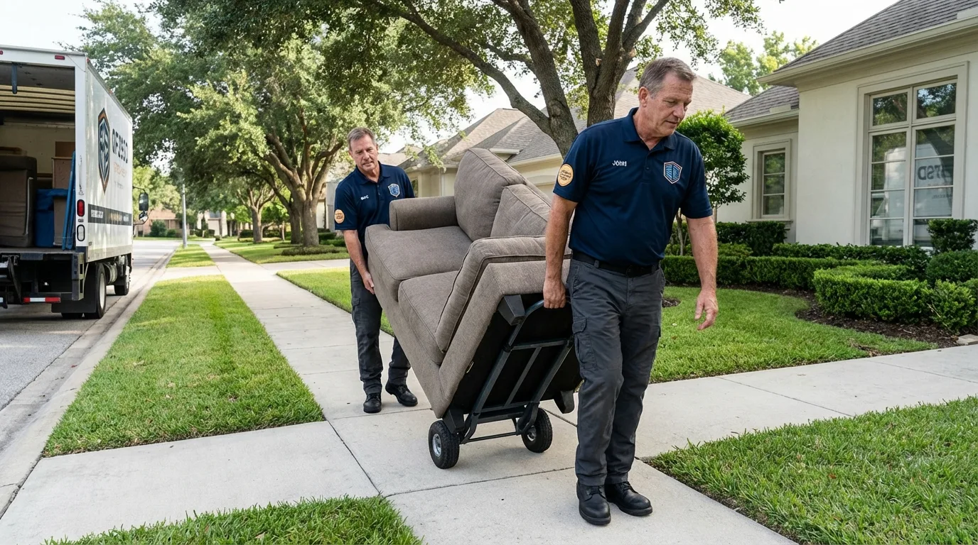 Local residential moving crew loading furniture in Coal City, IL